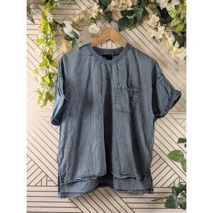 Urban Outfitters Out From Under Blue Cotton Short Sleeve Boxy Size Small